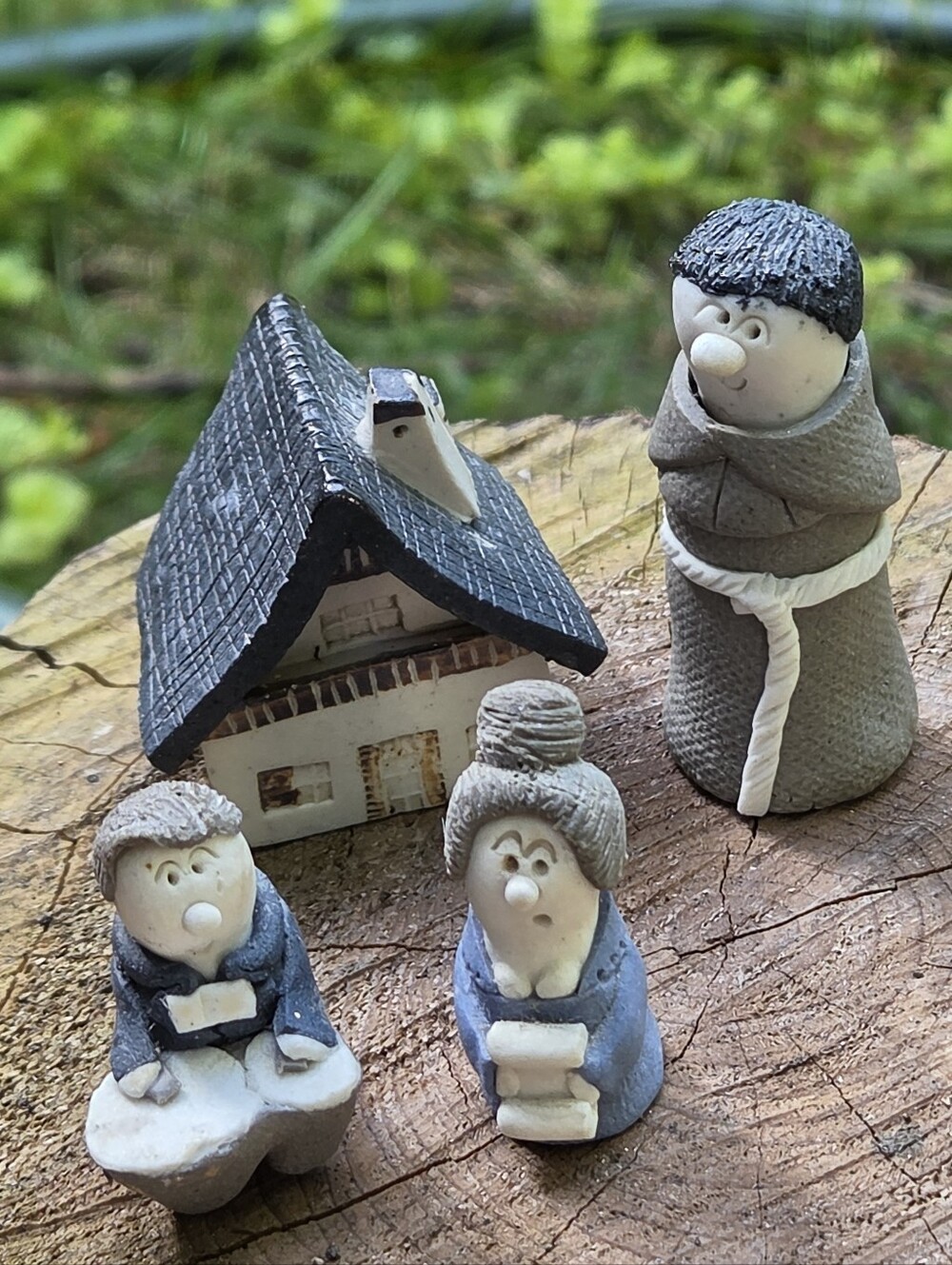 Miniature Opera Singer, Drummer, Monk Figurines